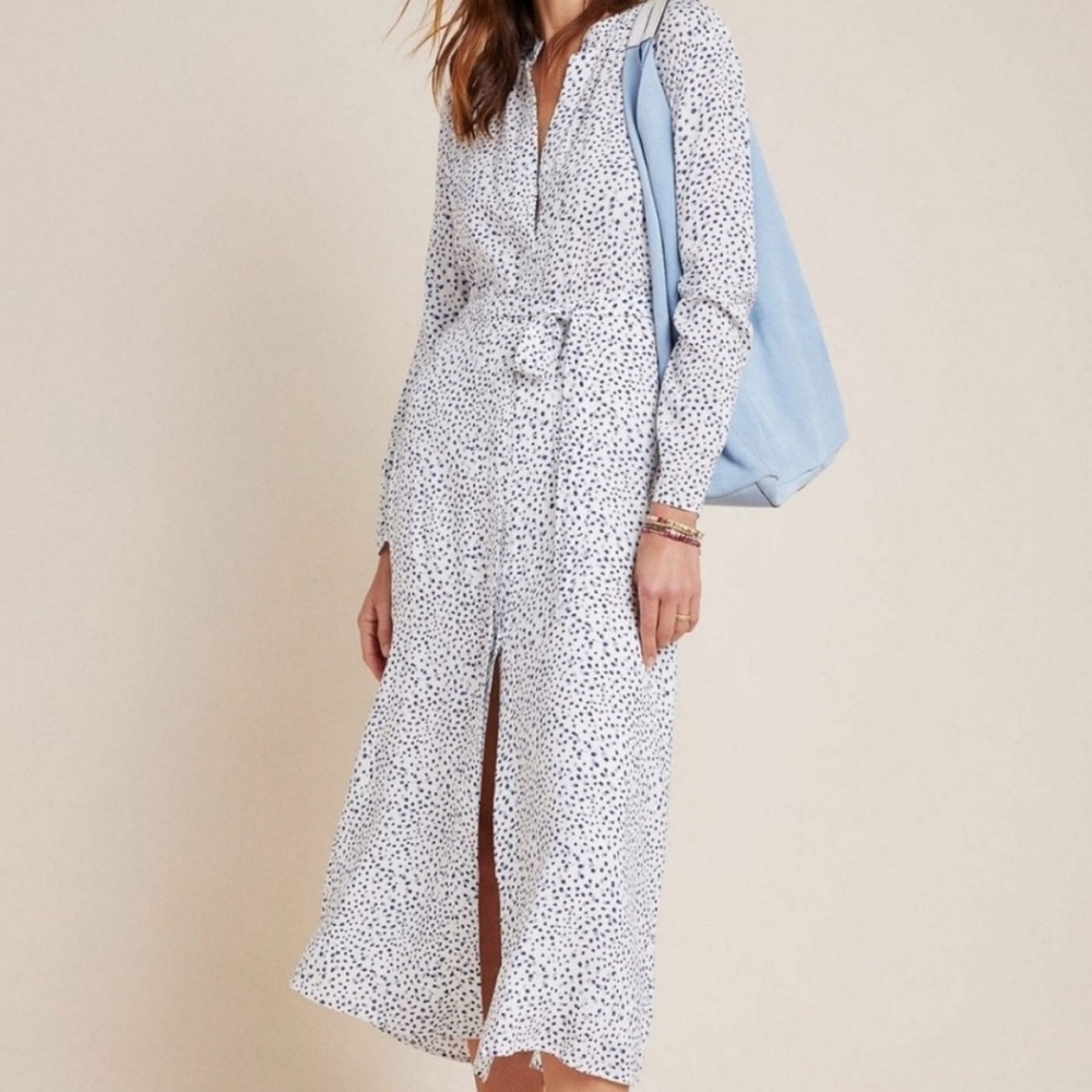 Cloth & Stone for Anthropologie Patterned Button Down Midi Dress
